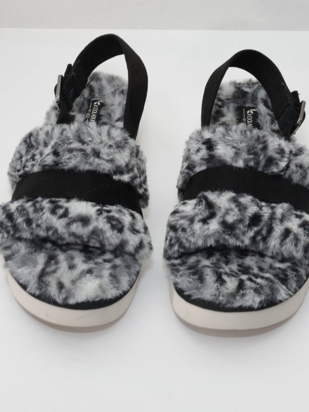 Koolaburra By UGG Fuzzed Out Cheetah Women's Size 9 Black White Slide Sand - Picture 8 of 11